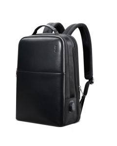 BOPAI étanche 15 pouces sac à dos pour ordinateur portable adolescent fille en cuir noir homme sac à dos scolaire
