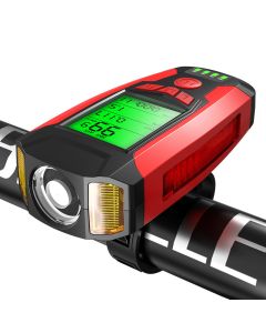 Vélo Lumière Ordinateur de vélo 3 Mode Klaxon Compteur de vitesse USB Charge Lumière LED