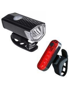 Éclairage de vélo rechargeable par USB 300 lumens 3 modes de lampe de vélo phare avant avec feu arrière Wolf Star