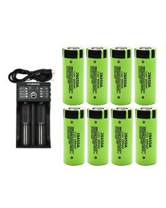 8 pièces 100% batterie d'origine 26650 5000mAh 3.7V 50A batterie rechargeable au lithium-ion pour lampe de poche LED + chargeur