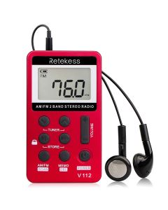 Retekess V-112 Rouge Mini Radio Portable AM FM
