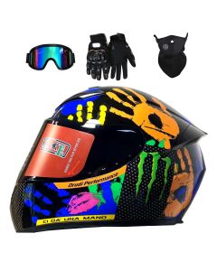 Motorcycle helmet off-road helmet four seasons men and women off-road adult helmet including gloves goggles mask